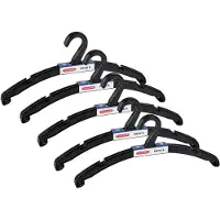 PlasticForte Kledinghangers - 25x - zwart - kunststof - 42 x 18 cm - kledingkast opruimen - vaste haak