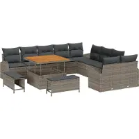 vidaXL Tuinbank Set 13 st 12-Aantal zitplaatsen Grijs