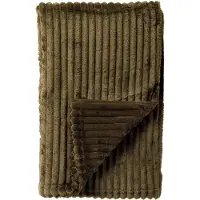 Dutch decor - MARTHY - plaid 140x180 cm - zacht ribfluweel - Military Olive - groen