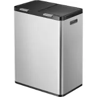 EKO - Essential Touch Recycler 2 Afvalemmer 30+30 liter - Stainless Steel Plastic - matrvs - Prullenbak