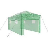 vidaXL Kas met Pop-up Frame met dak Groen 290 x 580 x 315 cm IJzer