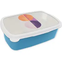 MuchoWow Broodtrommel Blauw - Lunchbox Cirkels - Abstract - Paars - Brooddoos 18x12x6 cm - Brood lunch box - Broodtrommels voor kinderen en volwassenen