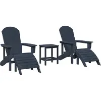 vidaXL Tuinstoel 3 pcs Marineblauw Polyetheen