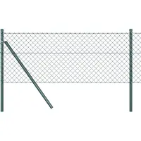 vidaXL - gaashek - met - grondbevestiging - 10 - x - 0,4 - m - PVC-Coated - Staal - Groen