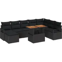 vidaXL Tuinbank Set 9 st Zwart en Bruin