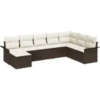 vidaXL Tuinbank Set 8 st Bruin Poly rattan