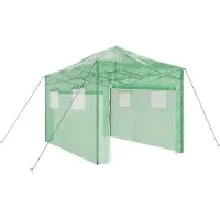 vidaXL Kas met Pop-up Frame met dak Groen 280 x 410 x 315 cm IJzer