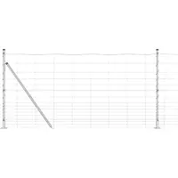 vidaXL Gelast Draadhek met Betonnen Basis 50 x 1,2 m Zilverkleurig