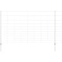 vidaXL wildhek met palen 50 x 1,4 m Gegalvaniseerd staal Zilverkleurig