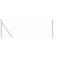 vidaXL Gelast Draadhek met Betonnen Basis 50 x 0,8 m Zilverkleurig