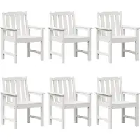 vidaXL Tuinstoel 6 st Wit Polyetheen