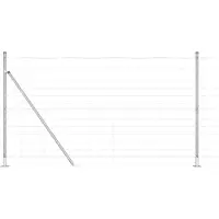 vidaXL Gelast Draadhek met Betonnen Basis 50 x 1,4 m Zilverkleurig