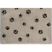Cawö Gastendoek We love Dogs Paws Black/Beige (Set van 6)