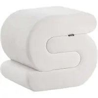Beliani ARCADIA - Poef - Gebroken wit - Chenille