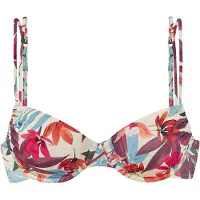 LASCANA Bikinitop crème / lichtblauw / braam / rood