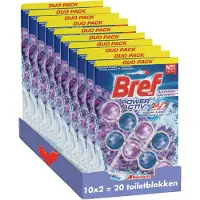Bref - Power Activ - Lavendel - Toiletblok - Schoon en Fris Toilet - Vuilbeschermer - Voordeelverpakking - 10 x 2 Stuks