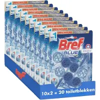 Bref - Blue Activ - Chlorine - Toiletblok - Langdurige Frisheid - Hygiëne - Odor Stop Technologie - Voordeelverpakking - 10x 2 stuks