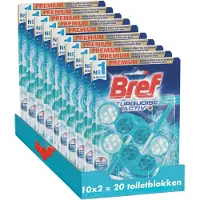 Bref - Turquoise Activ' - Schoon Toilet - Langdurige en Intense Frisheid - Voordeelverpakking - 10 x 2 Stuks