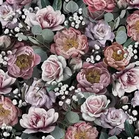 Ambiente Lunch Servetten - Vintage Flowers Black