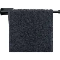 QUVIO Handdoekrek - Metaal - 7 x 35 x 5 cm - Zwart - Handdoekhouders - Stang voor aan de muur