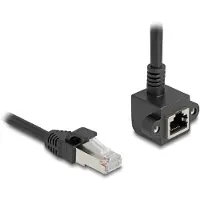 DeLOCK FTP CAT6 netwerk verlengkabel | haakse inbouwconnector | PVC | zwart | 1 meter