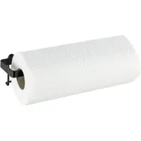 Wenko Gala Keukenrolhouder wand zwart staal 31cm - Keukenpapierhouder wand