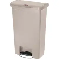 Rubbermaid Pedaalemmer Slim Jim, kunststof, volume 50 liter, beige