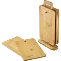 Westmark Ontbijtplankenset – 6 broodplankjes incl. houder, plankjes voor ontbijt en diner, ook ideaal als snijplanken of serveerborden – bamboe, 7 st.