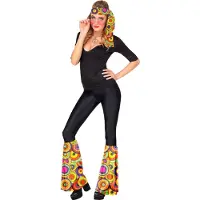 Widmann - Hippie Kostuum - Jaren 70 Set Circle Of Colours - Multicolor - Carnavalskleding - Verkleedkleding