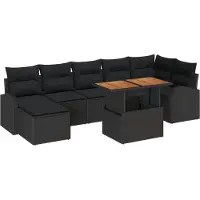 vidaXL Tuinbank Set 8 st Zwart
