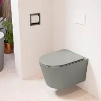Mondiaz lavie hangend toilet single fire rimless diepspoel smoke, toiletzitting met quick-release & softclose smoke