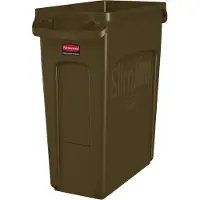 Rubbermaid Afvalbak Slim Jim, kunststof, volume 60 liter, bruin