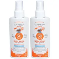 Alphanova Bébé Zeer Hoge Bescherming Zonnemelk Spray Spf50+ Biologisch 2x125 g Zonnecrème