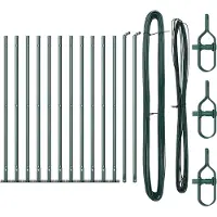 vidaXL Hekpaal met betonnen voet 13 st Groen Gepoedercoat staal