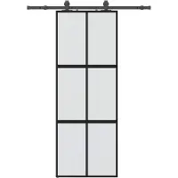 vidaXL Schuifdeur met beslagset 76x205 cm gehard glas zwart