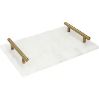 QUVIO Dienblad met gouden handvaten - 20 x 30 cm - Marmer