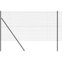 vidaXL gelast draadhek met grondbevestiging 10 x 1,4 m Grijs Mesh
