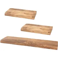 Home67 Wandplank pure mangohout set van 3 klein