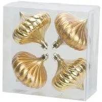 Cosy & Trendy 4x Gouden tol kerstballen 10 cm kunststof kerstversiering - Kerstbal