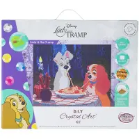 Crystal Art Kit Disney Lady en The Tramp 40x50cm (full) Op Canvas Frame