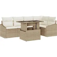 vidaXL Tuinbank Set 6 st Beige en Crème