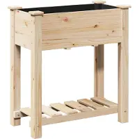 vidaXL Plantenbak Beige 71 x 37 x 76,5 cm Massief Vurenhout