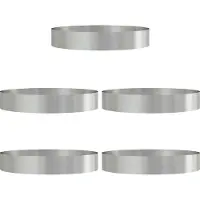 vidaXL Plantenring 5 pcs Zilver 120 x 120 x 20 cm Roestvrij staal