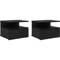 vidaXL Drijvend Nachtkastje 2 st Zwart Eiken 40 x 31 x 28 cm