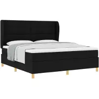 vidaXL Boxspring bed met hoofdeinde Zwart 200 x 180 cm Stof