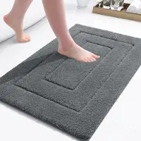 BOTC Badmat - Antislip - 80x50cm - Absorberende Badmat - Douchemat - Toiletmat - Donkergrijs
