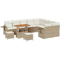vidaXL Tuinbank Set 12 st 11-Aantal zitplaatsen Beige en Crème