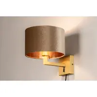 Lumidora Wandlamp 31115 - Voor binnen - SIENA - E27 - Goud - Messing (kleur) - Taupe - Metaal