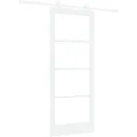 vidaXL Schuifdeur ORKDAL Wit 83 x 202 cm Massief grenenhout en glas