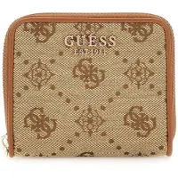 GUESS portemonnee Neda SLG Zip Around Wallet Latte Logo Lichtbruin